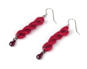 red-mini-skein-earrings